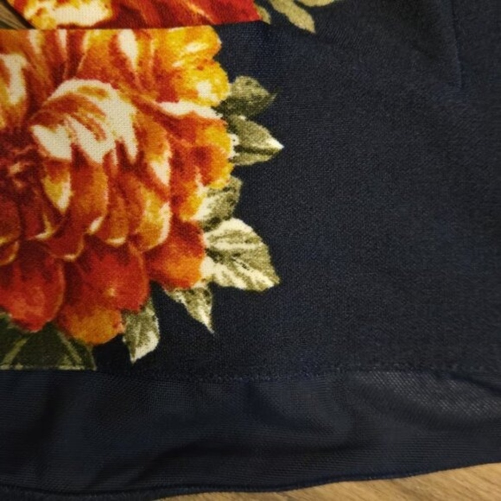 Available by Angela Fashion NWT LS BodyCon Dress Floral Navy Blue‎ Med - Picture 6 of 12